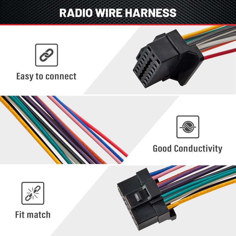 RED WOLF 16-Pin Power Plug for Select Sony Audio Stereo Wiring Harness Aftermarket Radio Head Unit Replacement Install 16 Pin Connector for Sony Brand MEX-1HD, MEX-5HD, MDX-800REC Model - Image 3